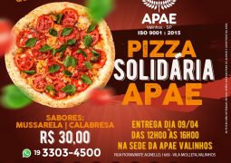 Uma boa pedida dia 9 de abril tem Pizza Solidária da APAE Valinhos