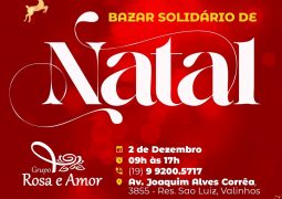 Sábado tem Bazar Solidário de Natal  do Grupo Rosa e Amor