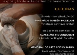 “Mãos que moldam” exposição de arte cerâmica abre dia 4 no Memorial de Artes Adélio Sarro