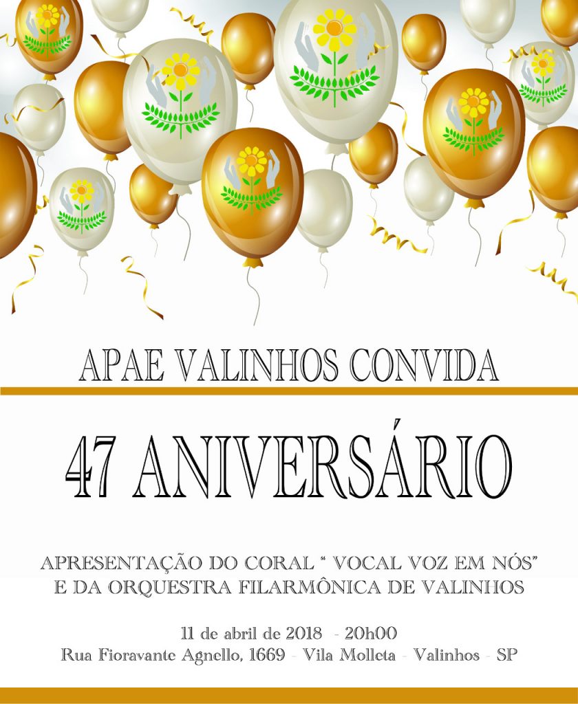 Convite aniversário APAE