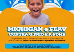 Escola Michigan de Idiomas promove campanha para FEAV contra o frio e fome