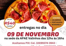 A APAE lança a 13ª pizza solidária – Dia 9 de novembro, reserve já a sua!