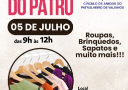 Dia 5 de julho tem bazar solidário dos Patrulheiros