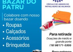 Círculo de Amigos do Patrulheiro precisa de doações para o próximo bazar solidário