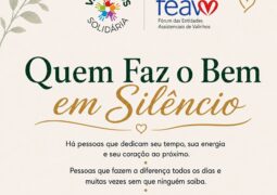 Dia do Voluntário será marcado por homenagens a quem faz o bem em silêncio