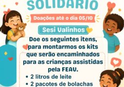 SESI Valinhos arrecada kits para o Dia das Crianças em prol da FEAV